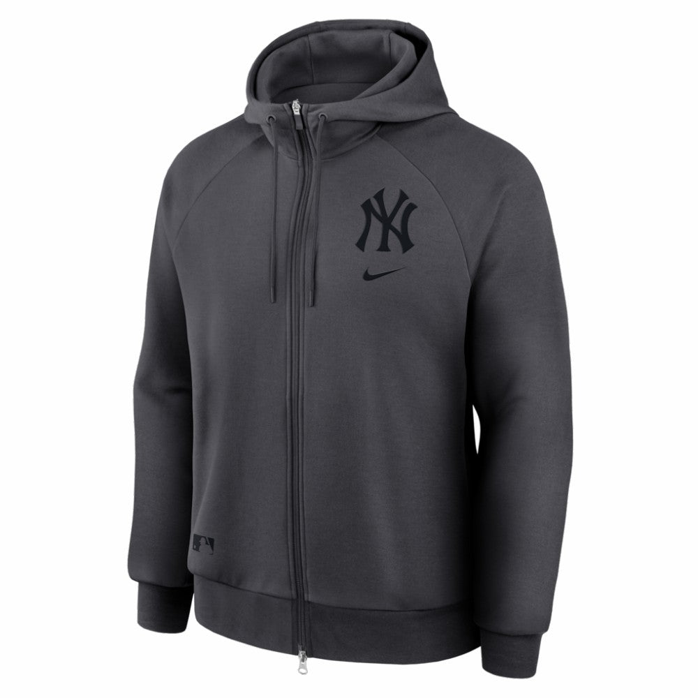 New York Yankees Authentic Collection Player Raglan Dri-FIT Full-Zip Hoodie Anthracite | Nike