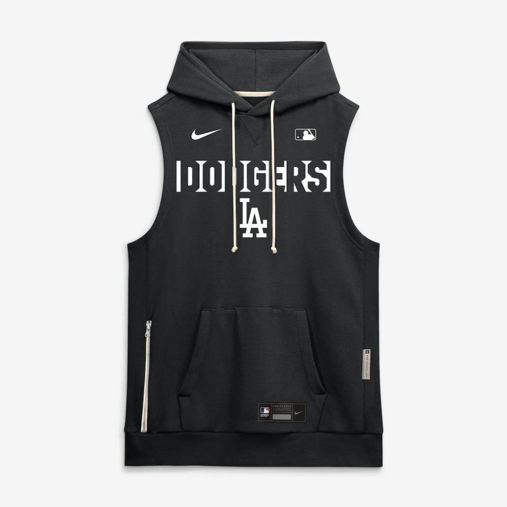 Los Angeles Dodgers Authentic Collection Standard Issue Dri-FIT Sleeveless Hoodie Black | Nike