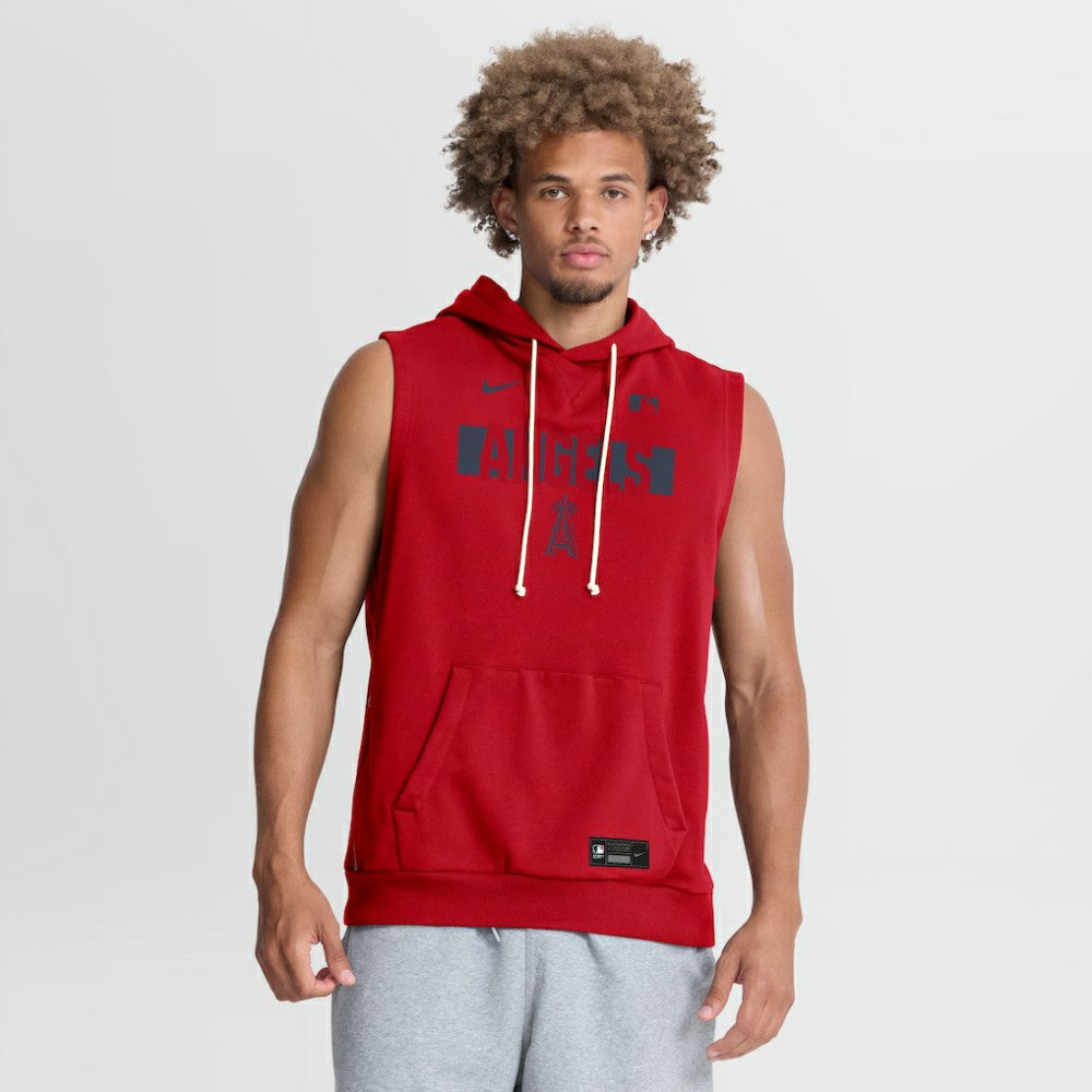 Los Angeles Angels Authentic Collection Standard Issue Dri-FIT Sleeveless Hoodie Red | Nike