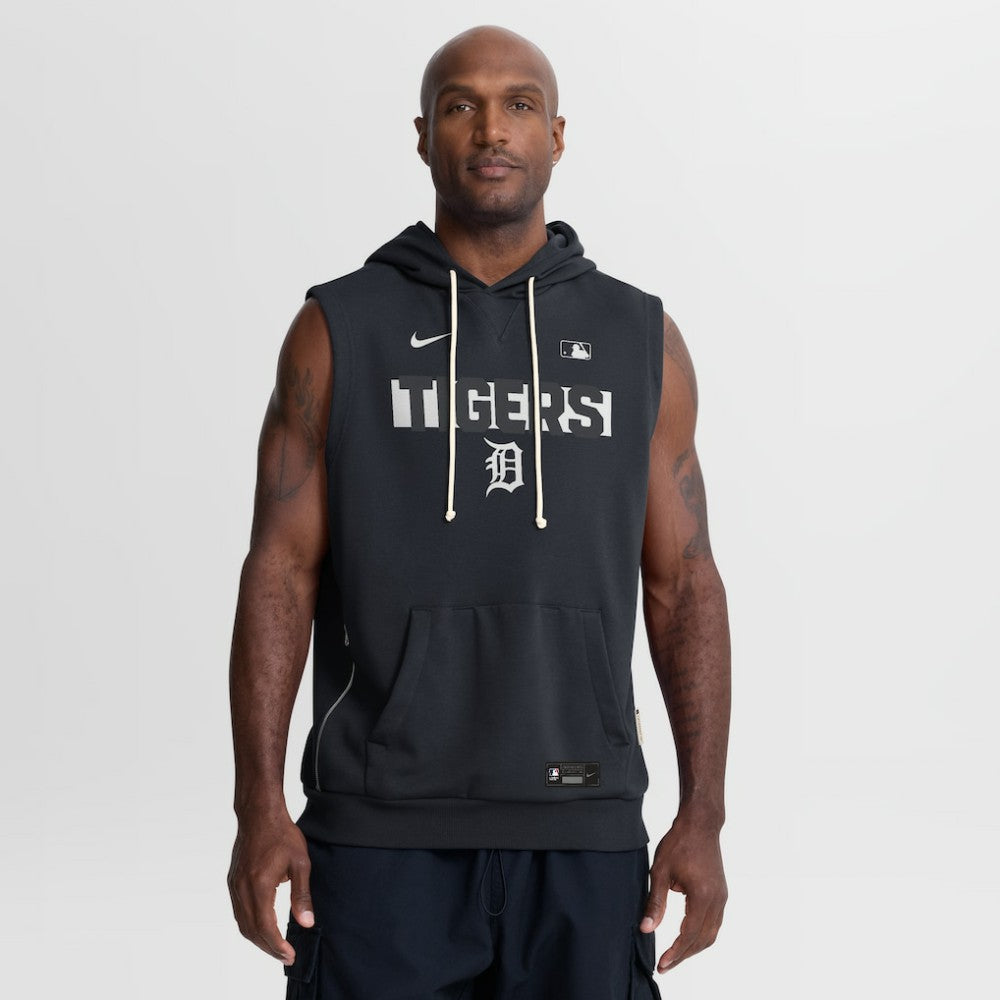 Detroit Tigers Authentic Collection Standard Issue Dri-FIT Sleeveless Hoodie Navy | Nike