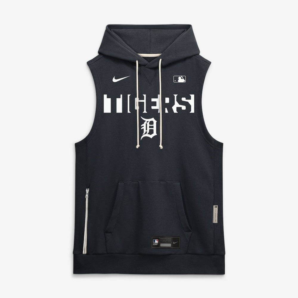 Detroit Tigers Authentic Collection Standard Issue Dri-FIT Sleeveless Hoodie Navy | Nike