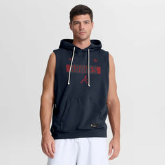 Atlanta Braves Authentic Collection Standard Issue Dri-FIT Sleeveless Hoodie Navy | Nike