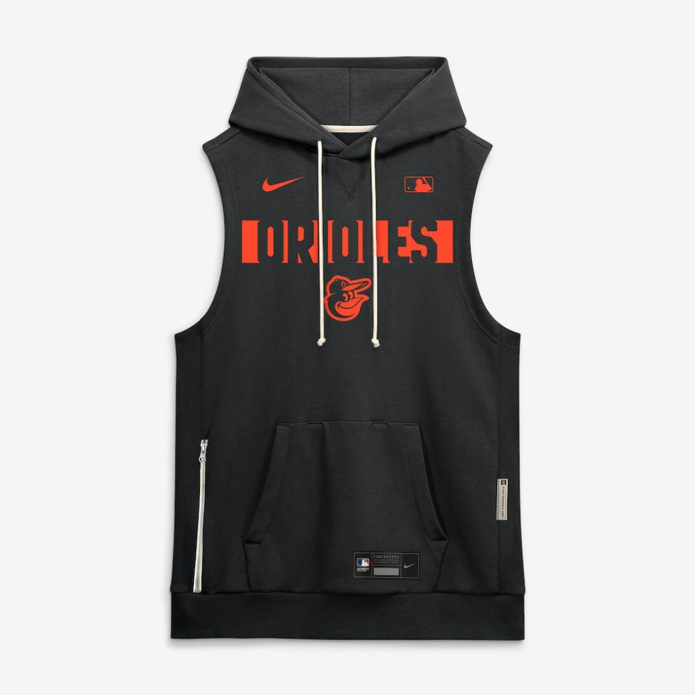 Baltimore Orioles Authentic Collection Standard Issue Dri-FIT Sleeveless Hoodie Black | Nike