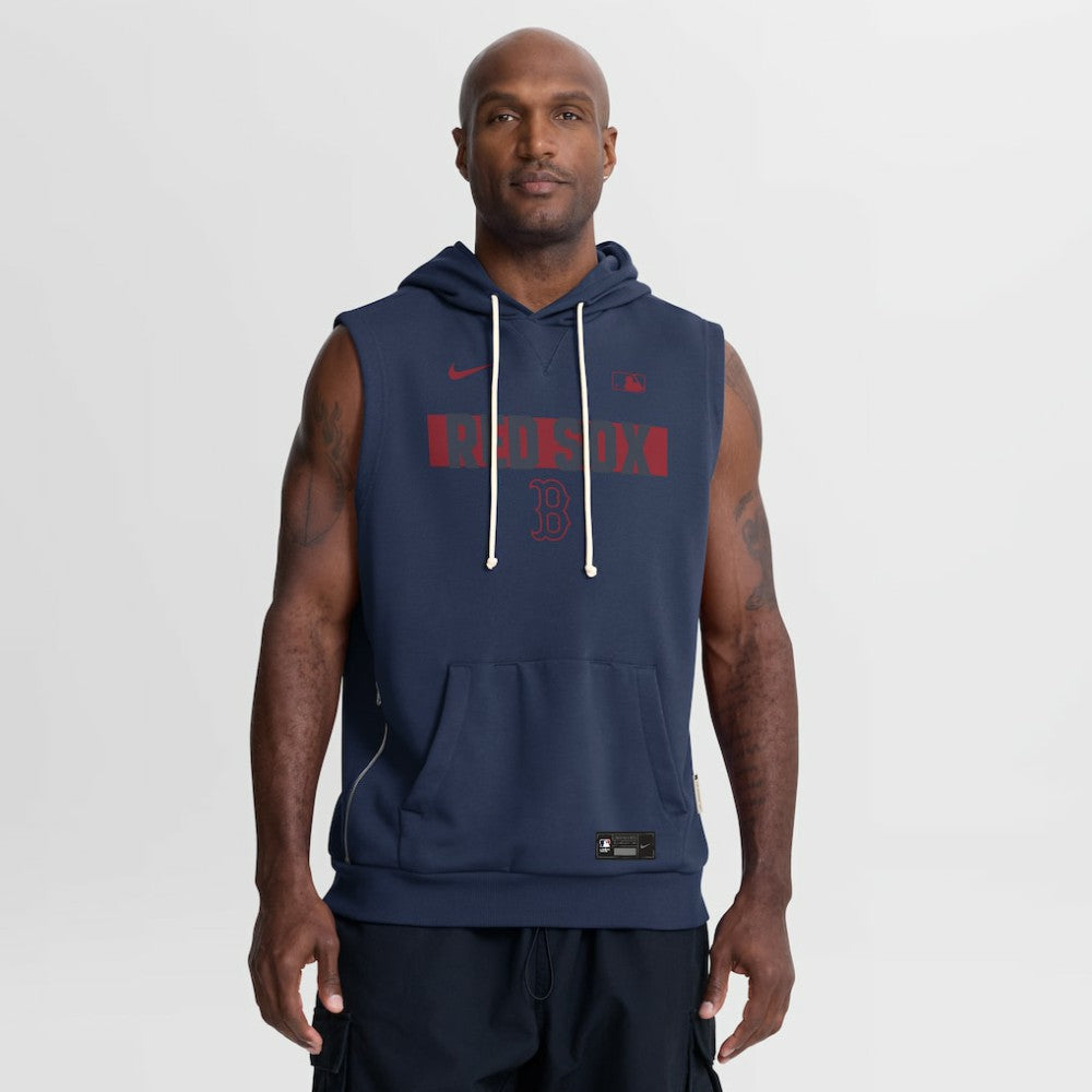 Boston Red Sox Authentic Collection Standard Issue Dri-FIT Sleeveless Hoodie Navy | Nike