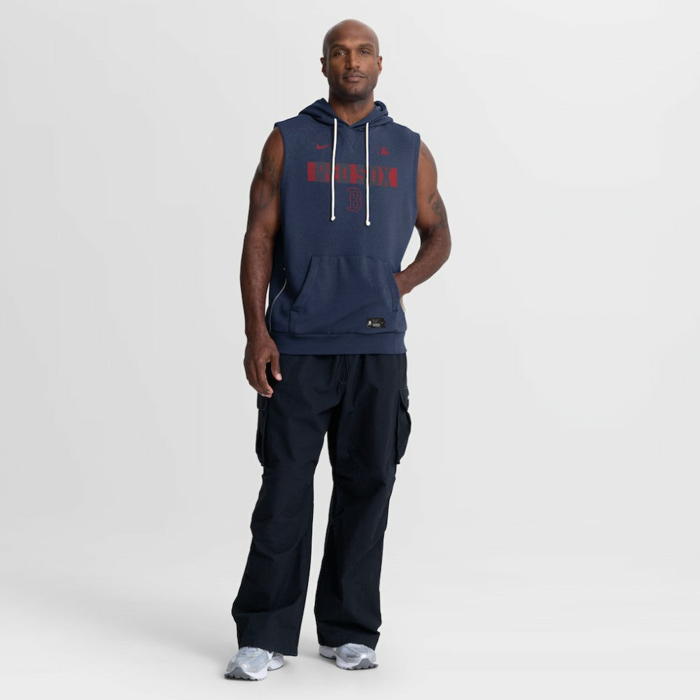 Boston Red Sox Authentic Collection Standard Issue Dri-FIT Sleeveless Hoodie Navy | Nike