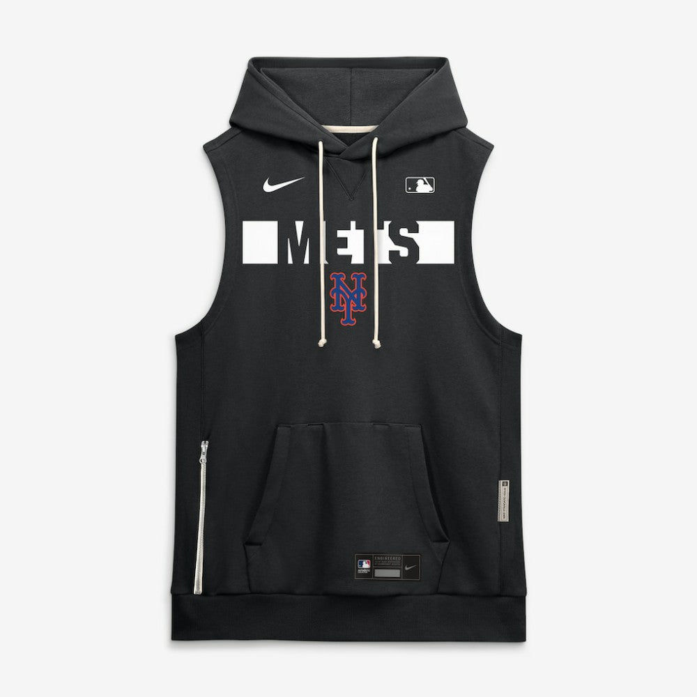 New York Mets Authentic Collection Standard Issue Dri-FIT Sleeveless Hoodie Black | Nike