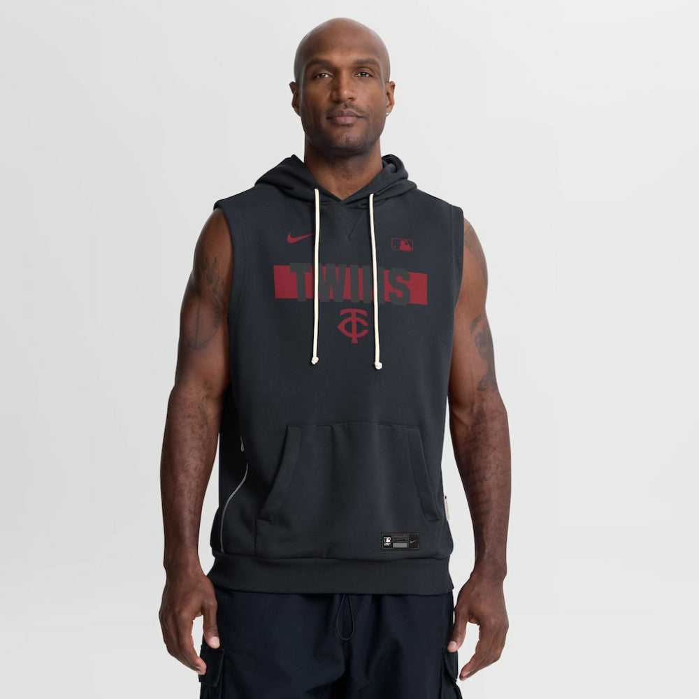 Minnesota Twins Authentic Collection Standard Issue Dri-FIT Sleeveless Hoodie Navy | Nike