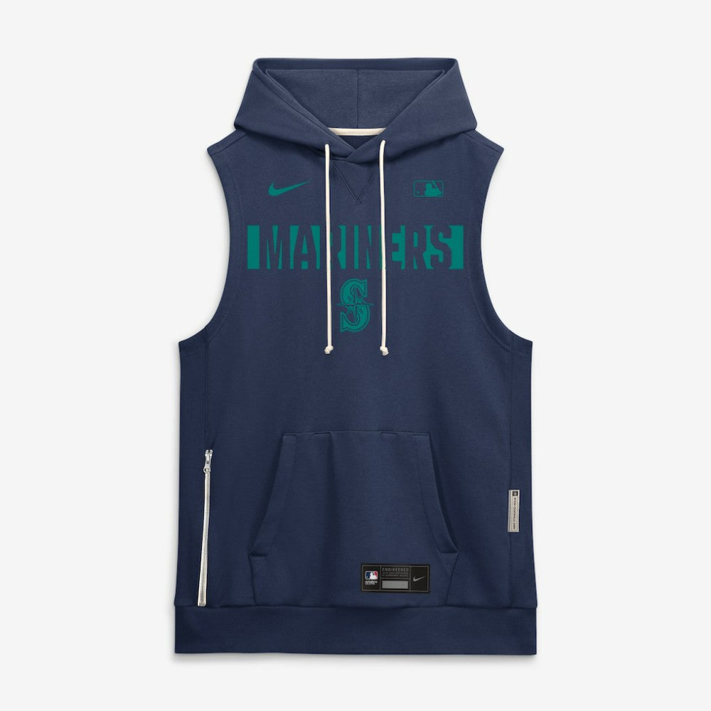 Seattle Mariners Authentic Collection Standard Issue Dri-FIT Sleeveless Hoodie Navy | Nike