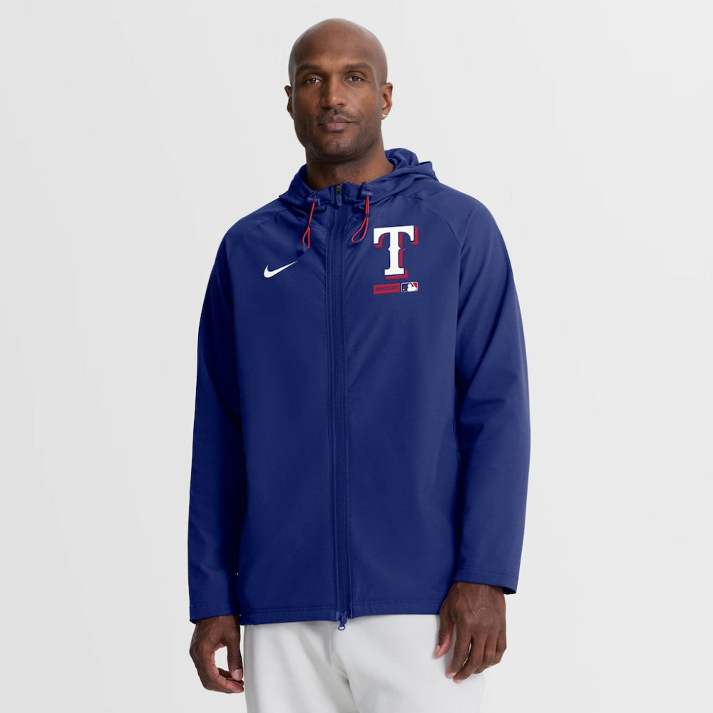 Texas Rangers Authentic Collection Raglan Therma-FIT Full-Zip Hooded Jacket Royal | Nike