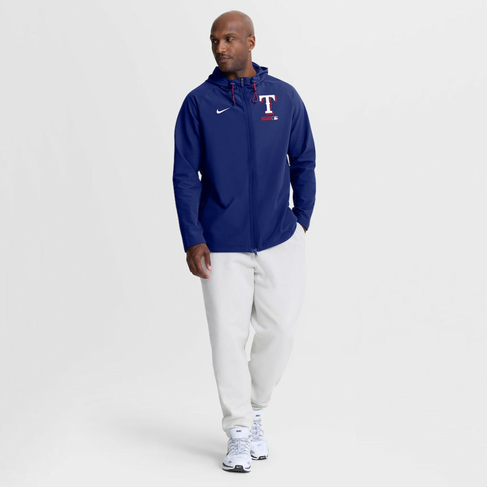 Texas Rangers Authentic Collection Raglan Therma-FIT Full-Zip Hooded Jacket Royal | Nike