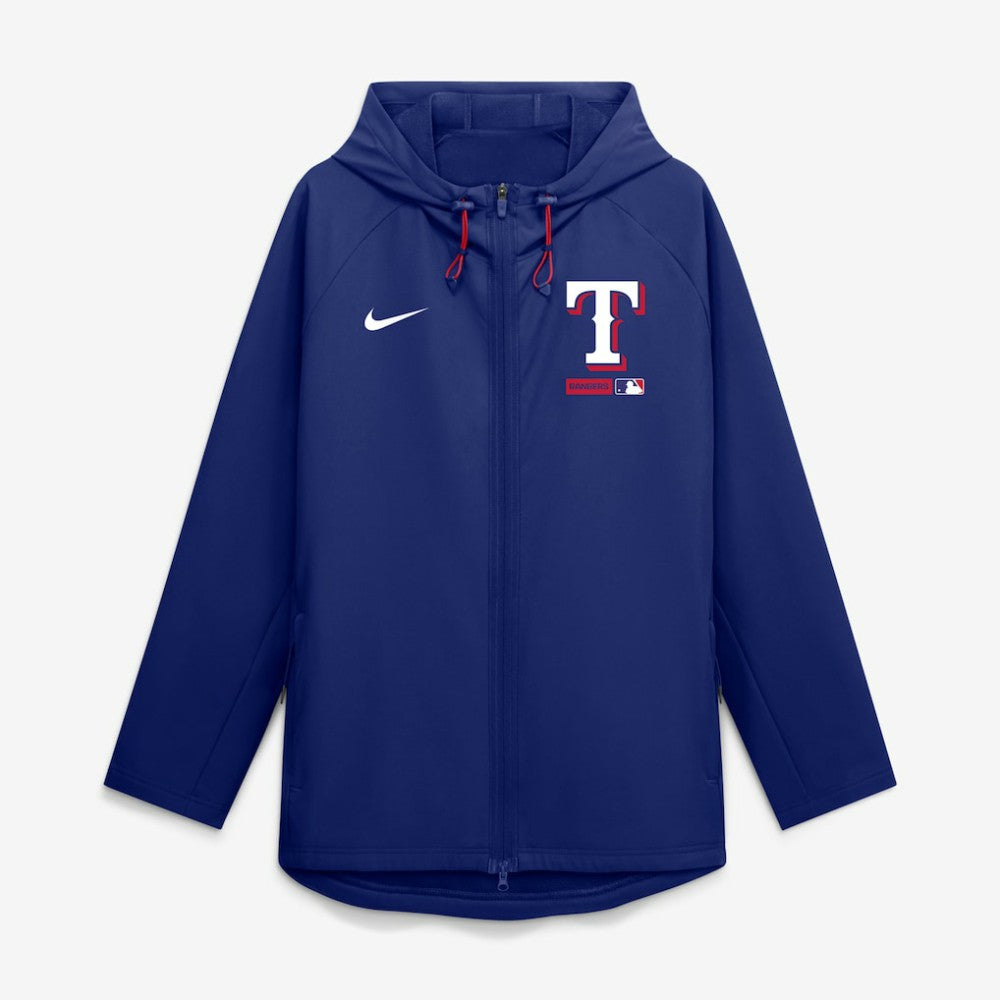 Texas Rangers Authentic Collection Raglan Therma-FIT Full-Zip Hooded Jacket Royal | Nike