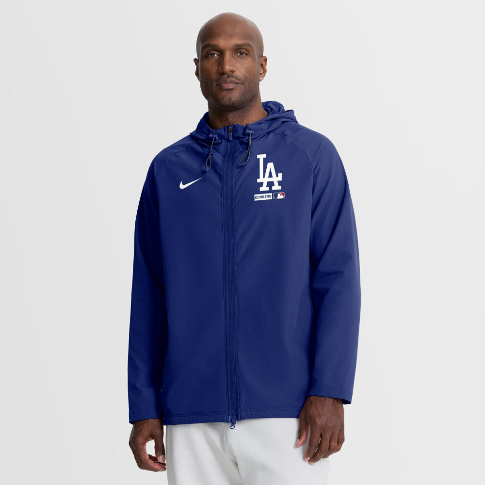 Los Angeles Dodgers Authentic Collection Raglan Therma-FIT Full-Zip Hooded Jacket Royal | Nike