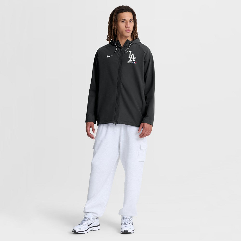 Los Angeles Dodgers Authentic Collection Raglan Therma-FIT Full-Zip Hooded Jacket Black | Nike