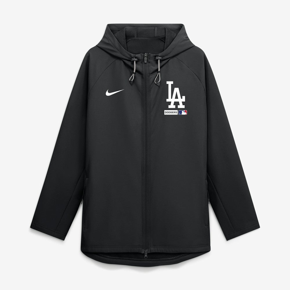 Los Angeles Dodgers Authentic Collection Raglan Therma-FIT Full-Zip Hooded Jacket Black | Nike