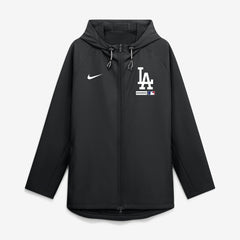 Los Angeles Dodgers Authentic Collection Raglan Therma-FIT Full-Zip Hooded Jacket Black | Nike