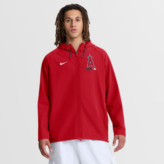 Los Angeles Angels Authentic Collection Raglan Therma-FIT Full-Zip Hooded Jacket Red | Nike