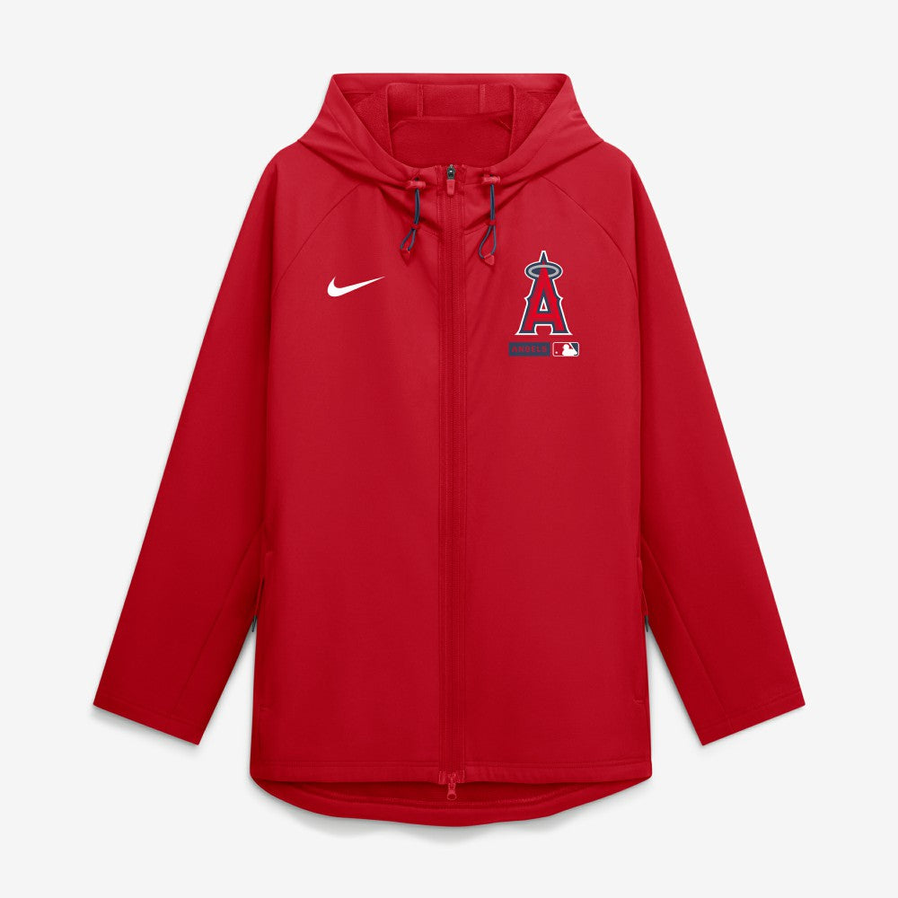 Los Angeles Angels Authentic Collection Raglan Therma-FIT Full-Zip Hooded Jacket Red | Nike