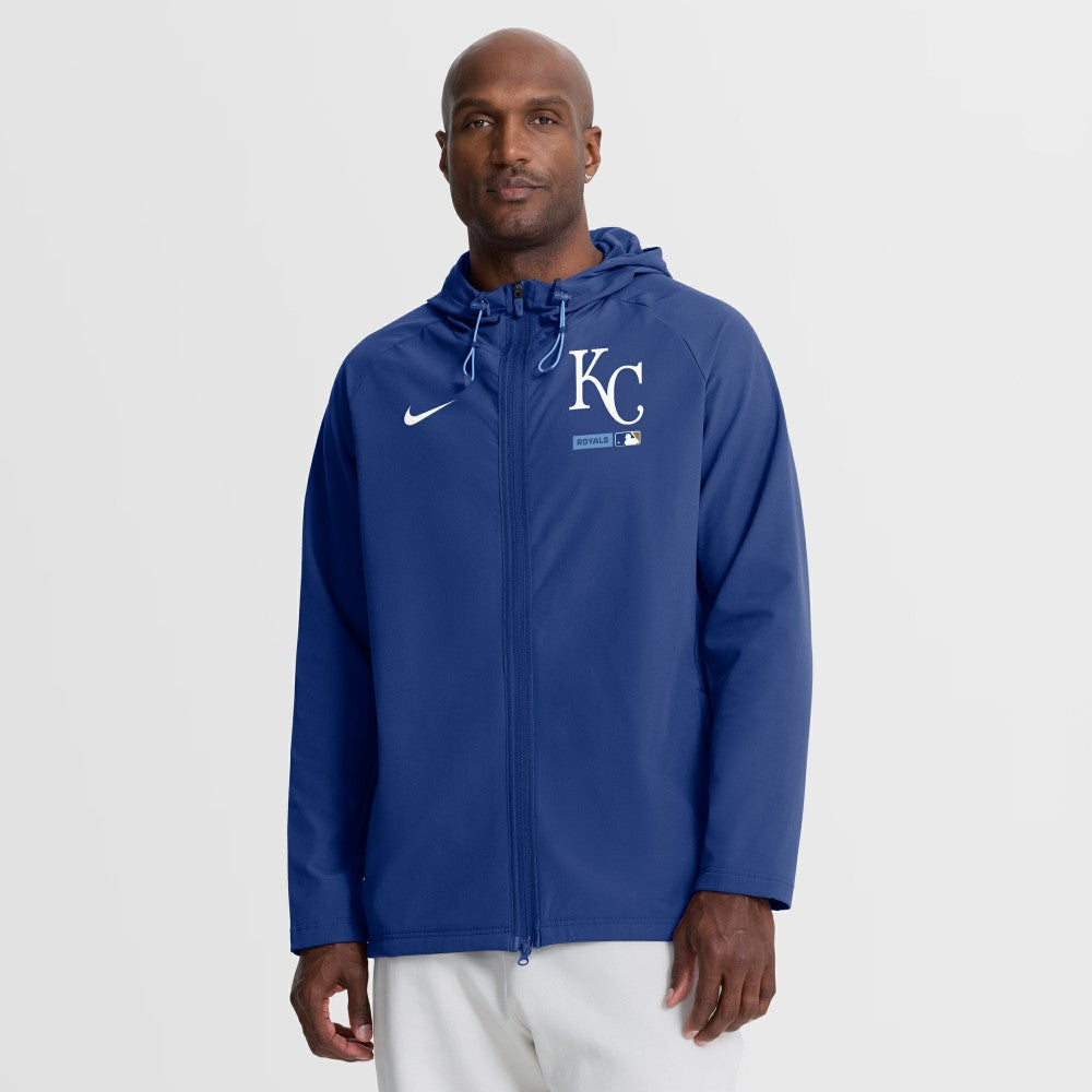 Kansas City Royals Authentic Collection Raglan Therma-FIT Full-Zip Hooded Jacket Royal | Nike