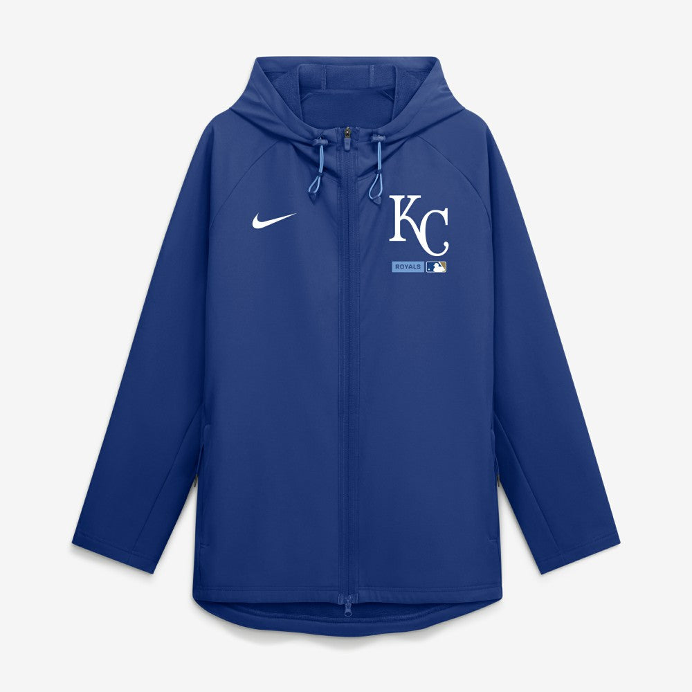Kansas City Royals Authentic Collection Raglan Therma-FIT Full-Zip Hooded Jacket Royal | Nike