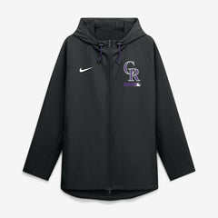 Colorado Rockies Authentic Collection Raglan Therma-FIT Full-Zip Hooded Jacket Black | Nike