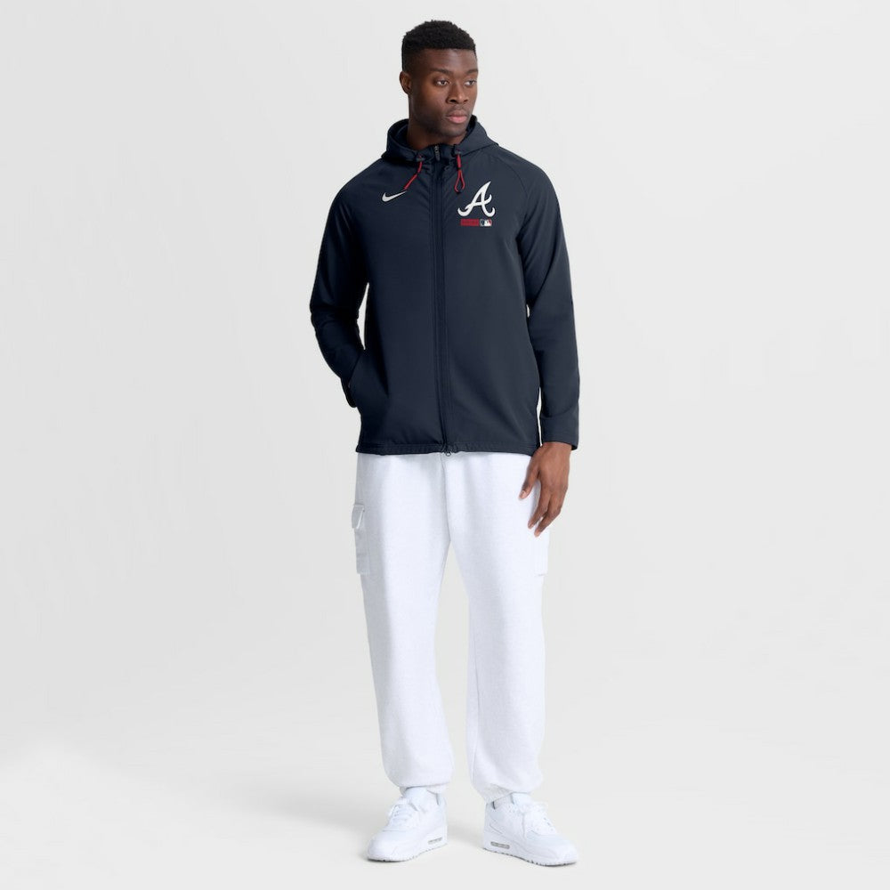 Atlanta Braves Authentic Collection Raglan Therma-FIT Full-Zip Hooded Jacket Blue | Nike
