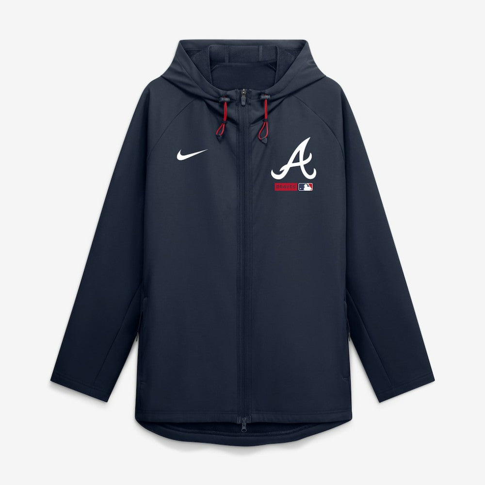 Atlanta Braves Authentic Collection Raglan Therma-FIT Full-Zip Hooded Jacket Blue | Nike