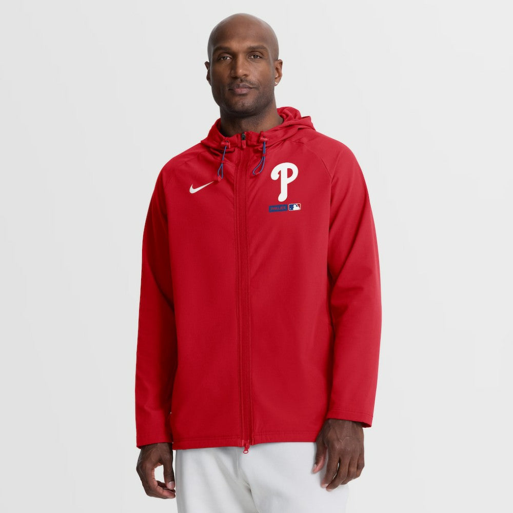 Philadelphia Phillies Authentic Collection Raglan Therma-FIT Full-Zip Hooded Jacket Red | Nike