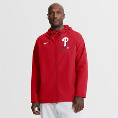Philadelphia Phillies Authentic Collection Raglan Therma-FIT Full-Zip Hooded Jacket Red | Nike