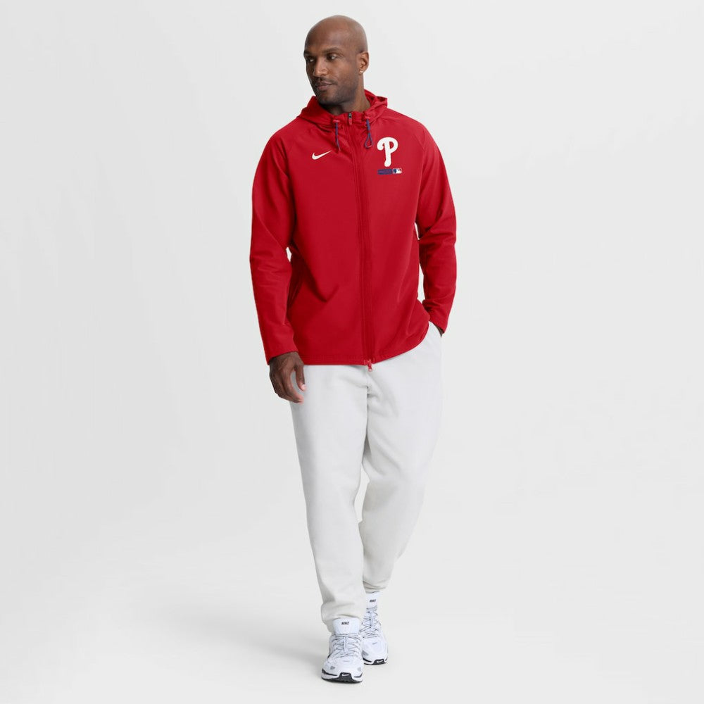 Philadelphia Phillies Authentic Collection Raglan Therma-FIT Full-Zip Hooded Jacket Red | Nike