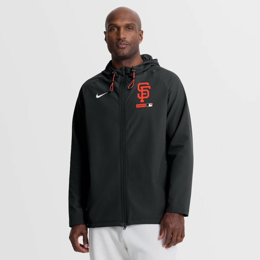 San Francisco Giants Authentic Collection Raglan Therma-FIT Full-Zip Hooded Jacket Black | Nike