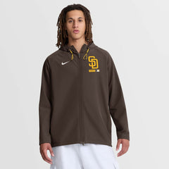 San Diego Padres Authentic Collection Raglan Therma-FIT Full-Zip Hooded Jacket Brown | Nike