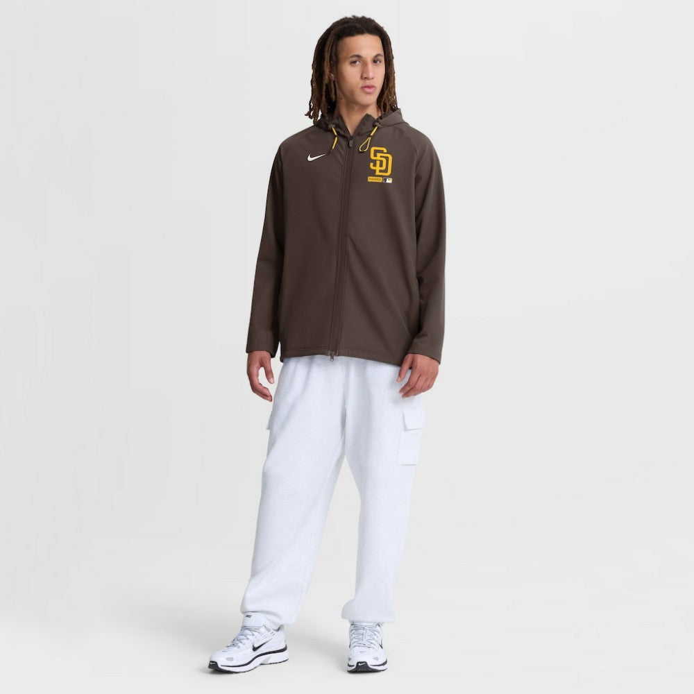 San Diego Padres Authentic Collection Raglan Therma-FIT Full-Zip Hooded Jacket Brown | Nike
