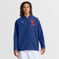 New York Mets Authentic Collection Raglan Therma-FIT Full-Zip Hooded Jacket Royal | Nike