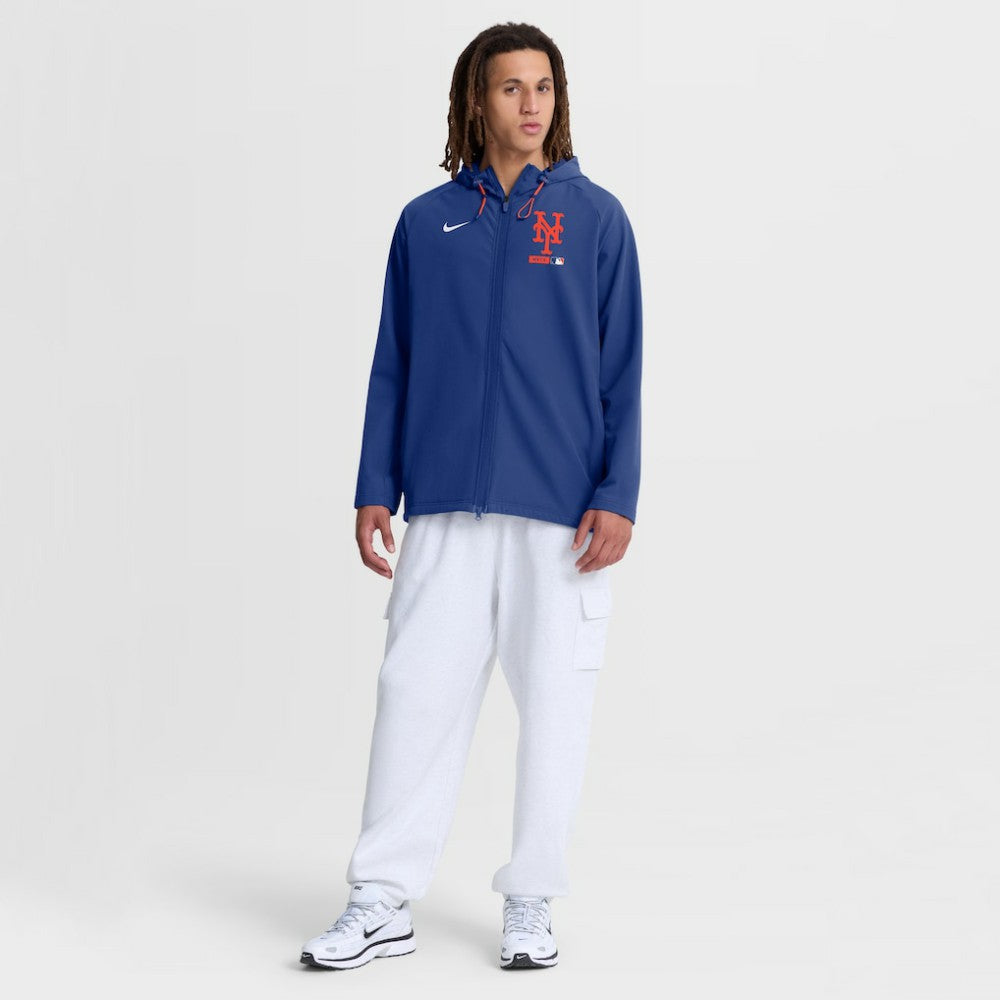 New York Mets Authentic Collection Raglan Therma-FIT Full-Zip Hooded Jacket Royal | Nike