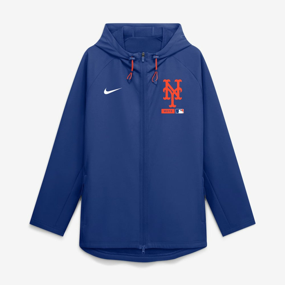 New York Mets Authentic Collection Raglan Therma-FIT Full-Zip Hooded Jacket Royal | Nike