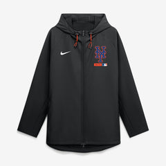 New York Mets Authentic Collection Raglan Therma-FIT Full-Zip Hooded Jacket Black | Nike