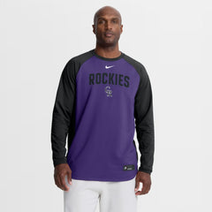Colorado Rockies Authentic Collection Raglan Dri-FIT Sweatshirt Purple | Nike