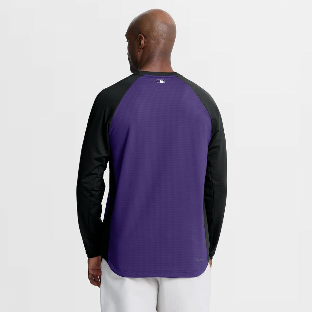 Colorado Rockies Authentic Collection Raglan Dri-FIT Sweatshirt Purple | Nike