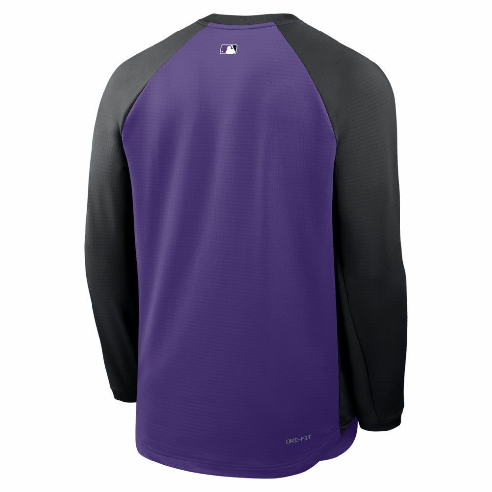 Colorado Rockies Authentic Collection Raglan Dri-FIT Sweatshirt Purple | Nike