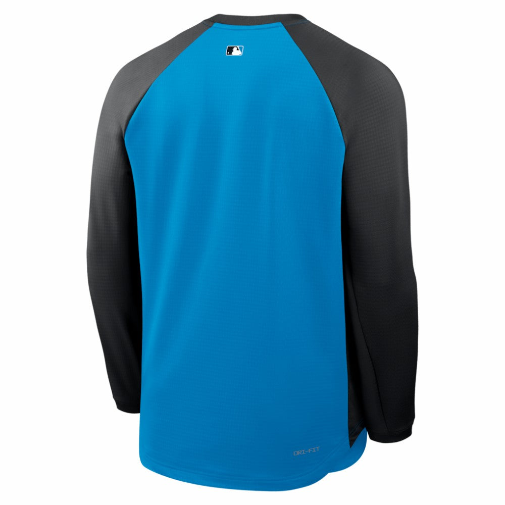 Miami Marlins Authentic Collection Raglan Dri-FIT Sweatshirt Blue | Nike