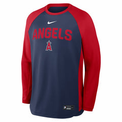 Los Angeles Angels Authentic Collection Raglan Dri-FIT Sweatshirt Navy | Nike