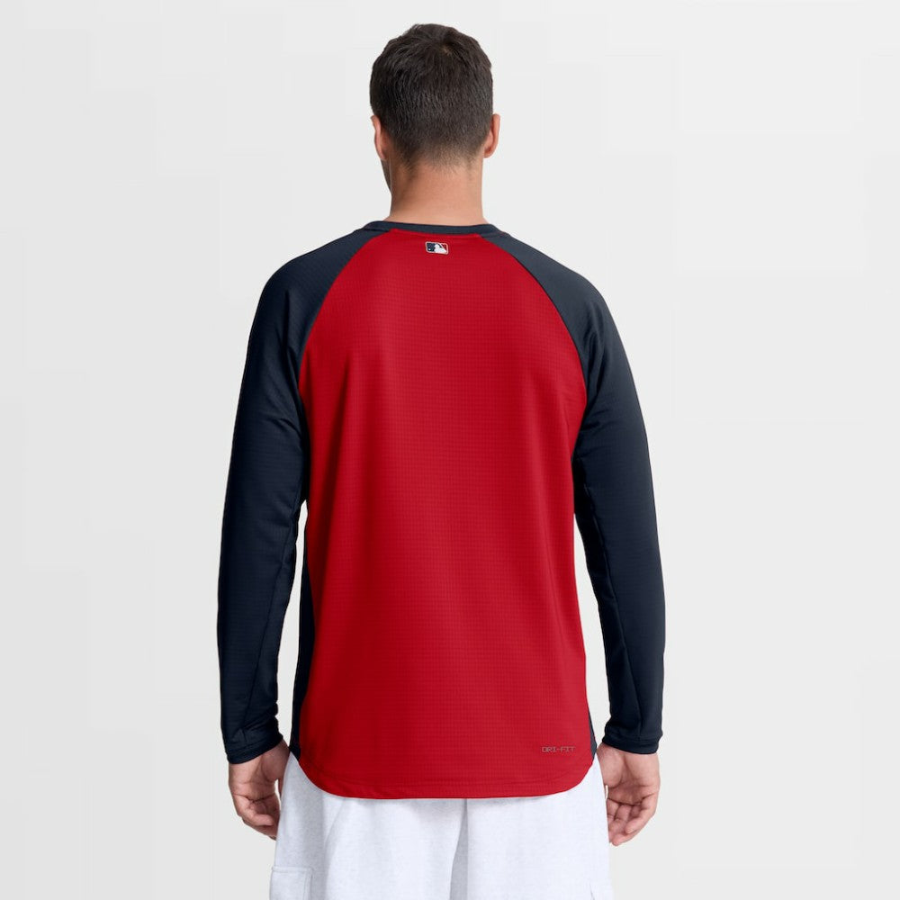 Atlanta Braves Authentic Collection Raglan Dri-FIT Sweatshirt Red | Nike