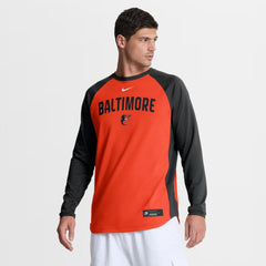 Baltimore Orioles Authentic Collection Raglan Dri-FIT Sweatshirt Orange | Nike