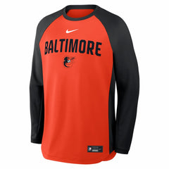 Baltimore Orioles Authentic Collection Raglan Dri-FIT Sweatshirt Orange | Nike