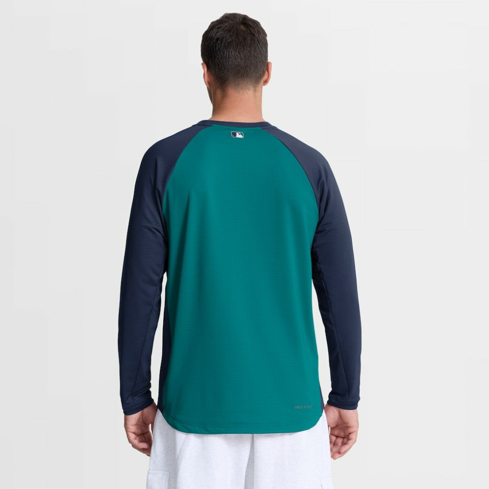 Seattle Mariners Authentic Collection Raglan Dri-FIT Sweatshirt Teal | Nike