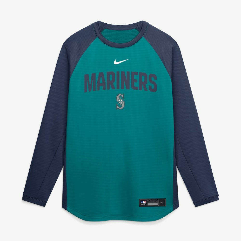 Seattle Mariners Authentic Collection Raglan Dri-FIT Sweatshirt Teal | Nike