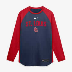 St. Louis Cardinals Authentic Collection Raglan Dri-FIT Sweatshirt Navy | Nike