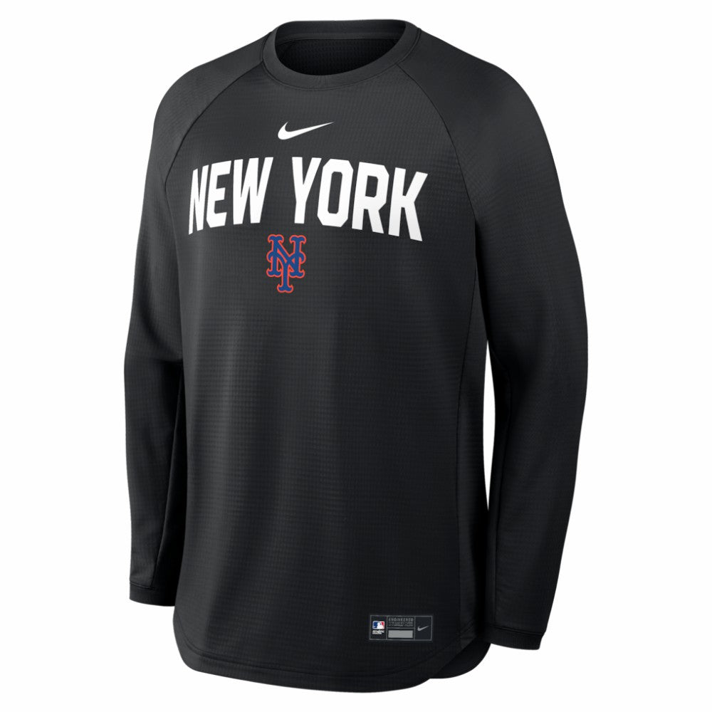 New York Mets Authentic Collection Raglan Dri-FIT Sweatshirt Black | Nike