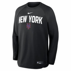 New York Mets Authentic Collection Raglan Dri-FIT Sweatshirt Black | Nike