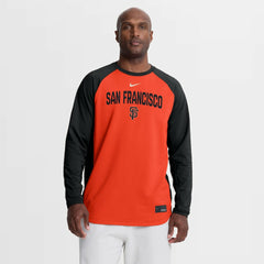 San Francisco Giants Authentic Collection Raglan Dri-FIT Sweatshirt Orange | Nike